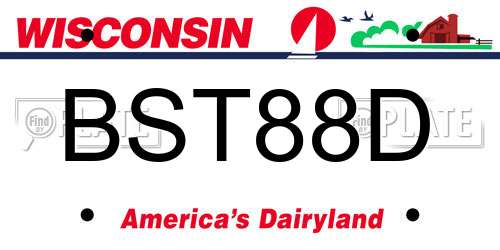 BST88D Wisconsin License Plate