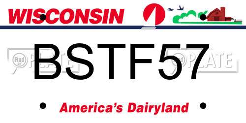 BSTF57 Wisconsin License Plate