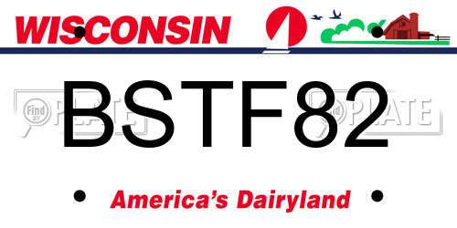 BSTF82 Wisconsin License Plate