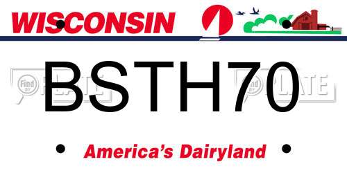 BSTH70 Wisconsin License Plate