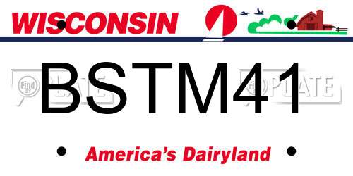 BSTM41 Wisconsin License Plate