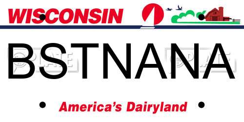 BSTNANA Wisconsin License Plate