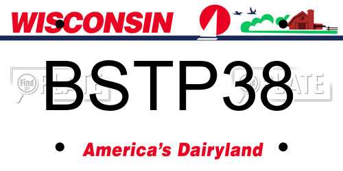 BSTP38 Wisconsin License Plate