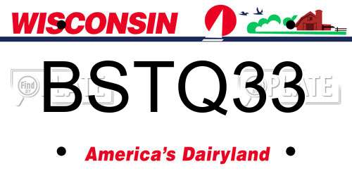 BSTQ33 Wisconsin License Plate