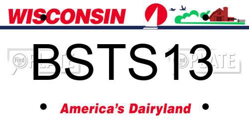 BSTS13 Wisconsin License Plate