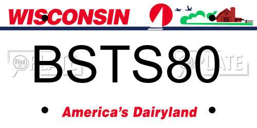 BSTS80 Wisconsin License Plate