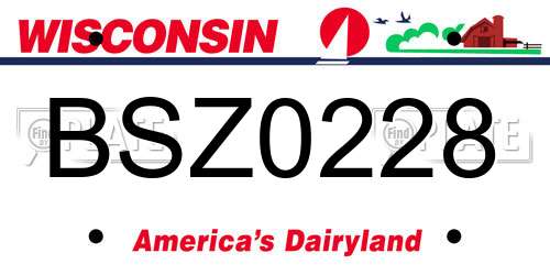 BSZ0228 Wisconsin License Plate