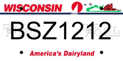 BSZ1212 Wisconsin License Plate