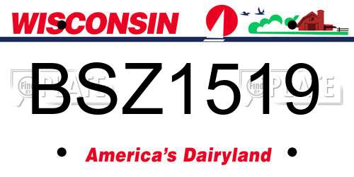 BSZ1519 Wisconsin License Plate