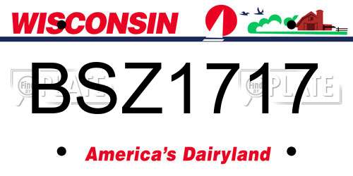 BSZ1717 Wisconsin License Plate