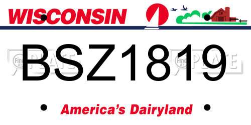 BSZ1819 Wisconsin License Plate