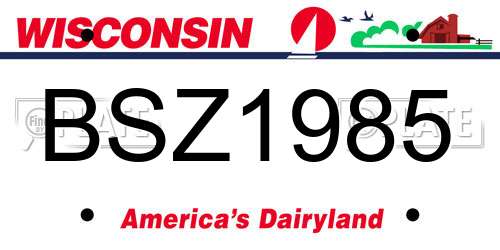 BSZ1985 Wisconsin License Plate