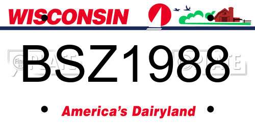 BSZ1988 Wisconsin License Plate