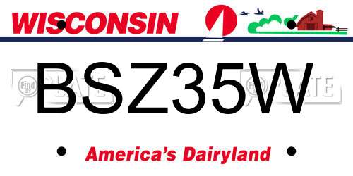 BSZ35W Wisconsin License Plate