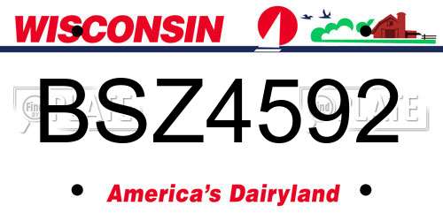 BSZ4592 Wisconsin License Plate