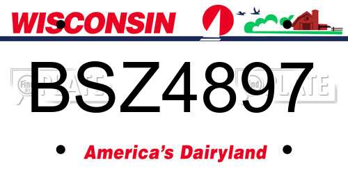 BSZ4897 Wisconsin License Plate