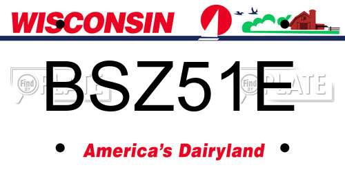 BSZ51E Wisconsin License Plate