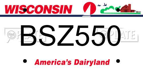 BSZ550 Wisconsin License Plate