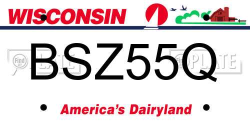 BSZ55Q Wisconsin License Plate