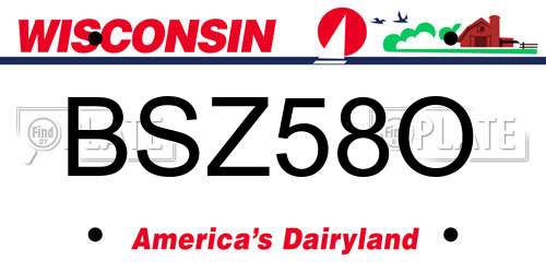 BSZ58O Wisconsin License Plate
