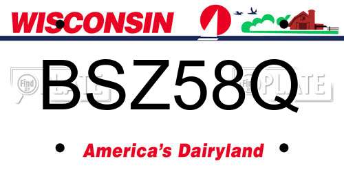 BSZ58Q Wisconsin License Plate