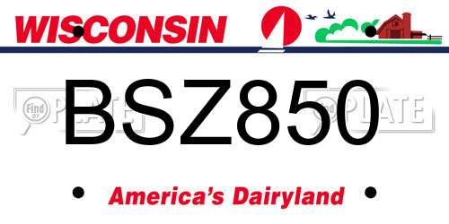 BSZ850 Wisconsin License Plate