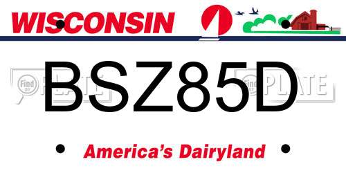 BSZ85D Wisconsin License Plate
