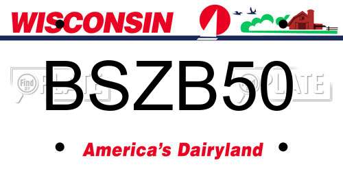 BSZB50 Wisconsin License Plate