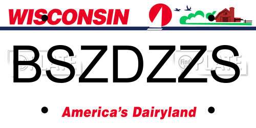 BSZDZZS Wisconsin License Plate