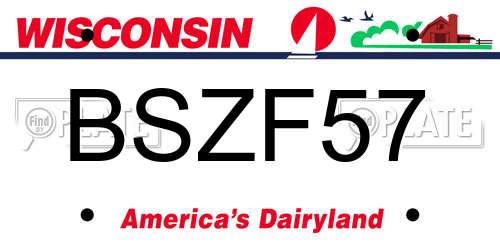 BSZF57 Wisconsin License Plate