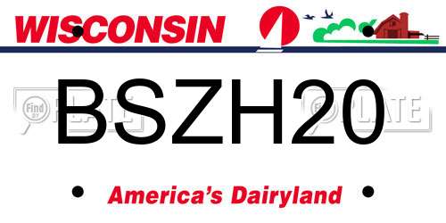 BSZH20 Wisconsin License Plate