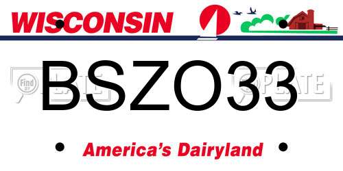 BSZO33 Wisconsin License Plate