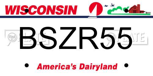 BSZR55 Wisconsin License Plate