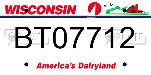 BT07712 Wisconsin License Plate