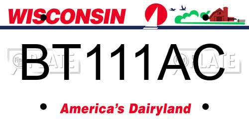 BT111AC Wisconsin License Plate