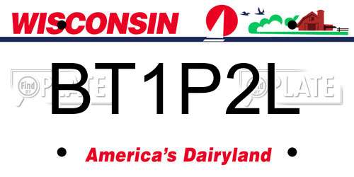 BT1P2L Wisconsin License Plate