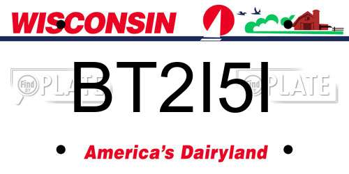 BT2I5I Wisconsin License Plate