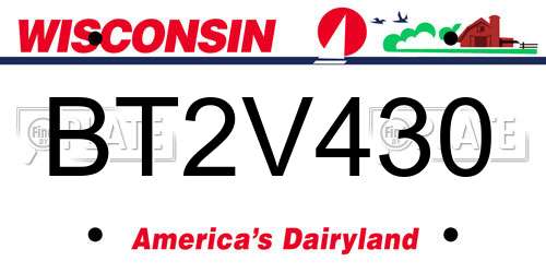 BT2V430 Wisconsin License Plate