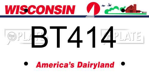 BT414 Wisconsin License Plate