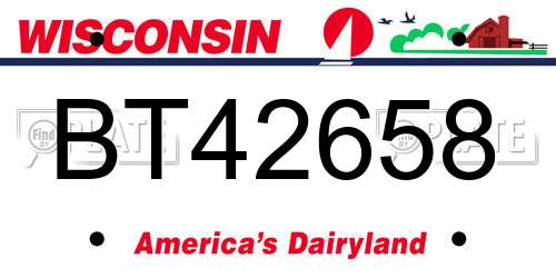 BT42658 Wisconsin License Plate