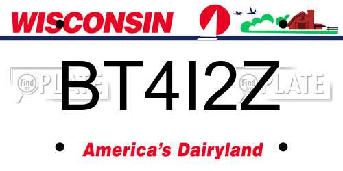BT4I2Z Wisconsin License Plate