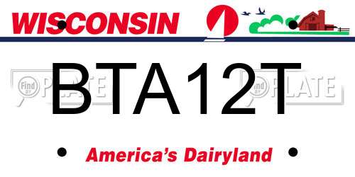 BTA12T Wisconsin License Plate