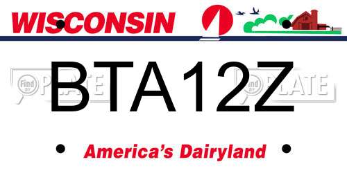 BTA12Z Wisconsin License Plate