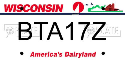 BTA17Z Wisconsin License Plate