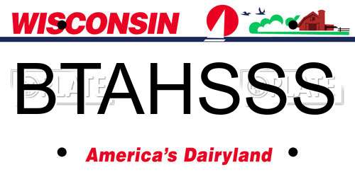 BTAHSSS Wisconsin License Plate