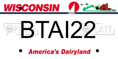 BTAI22 Wisconsin License Plate