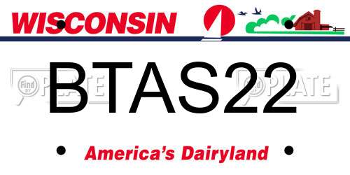 BTAS22 Wisconsin License Plate