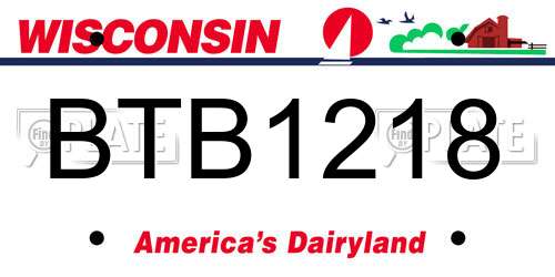 BTB1218 Wisconsin License Plate