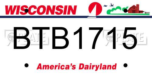 BTB1715 Wisconsin License Plate
