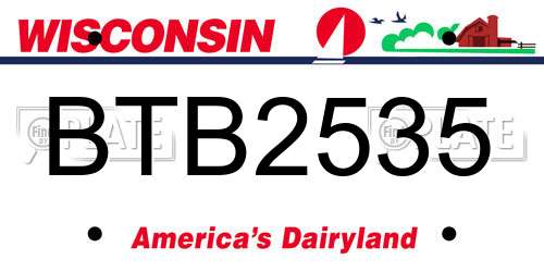 BTB2535 Wisconsin License Plate